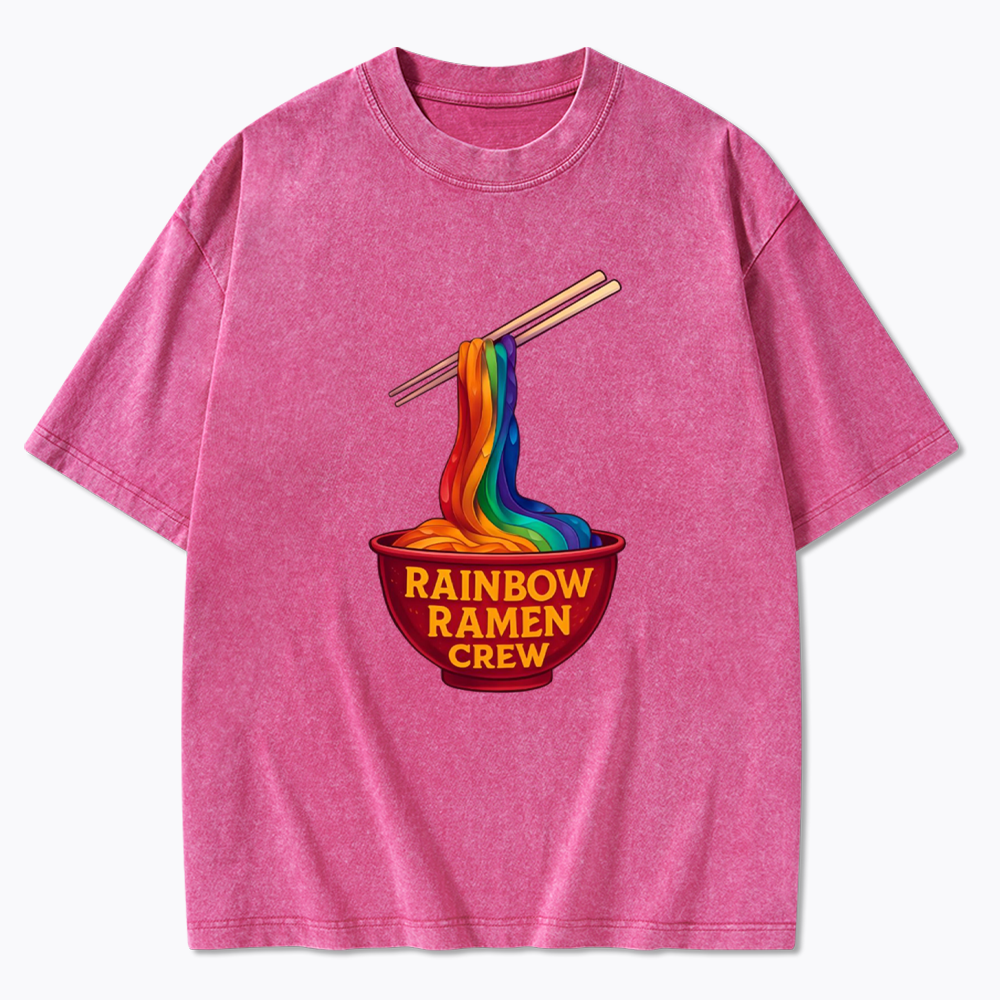Rainbow Ramen Crew Washed T-Shirt