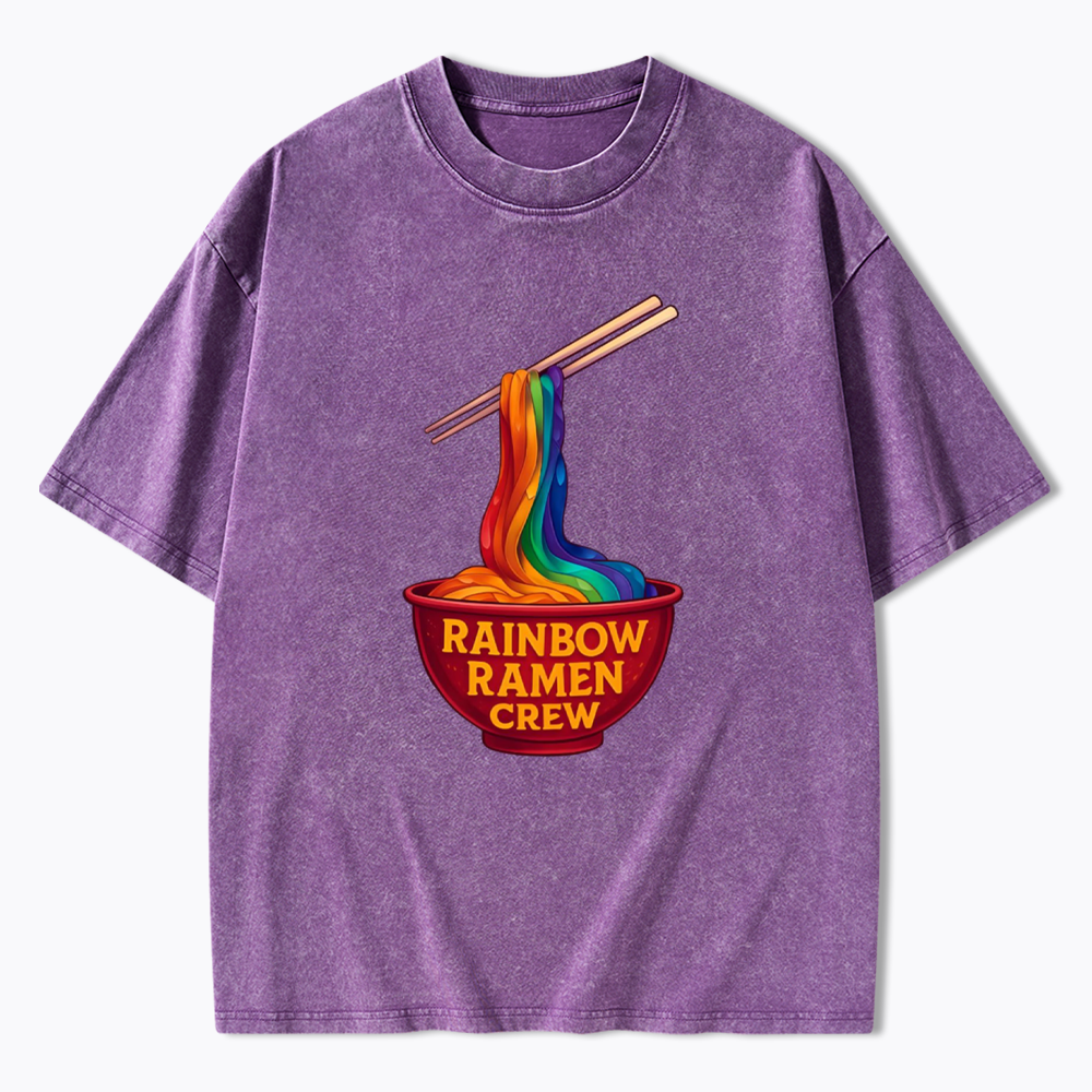 Rainbow Ramen Crew Washed T-Shirt