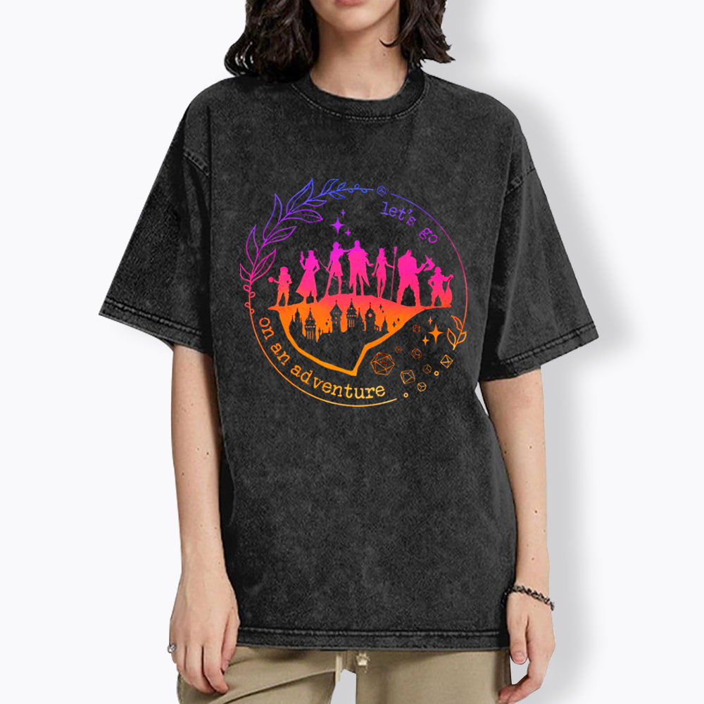 Let's go on an adventure Washed T-Shirt