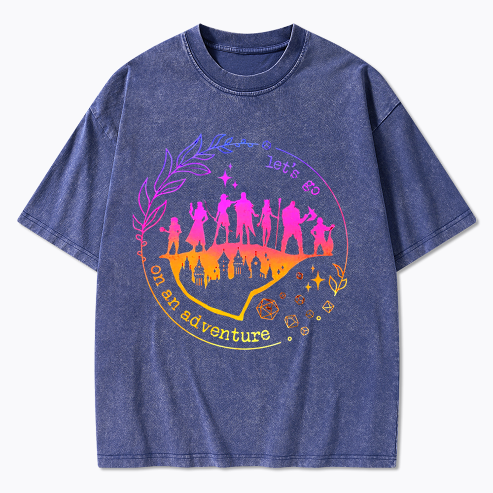 Let's go on an adventure Washed T-Shirt