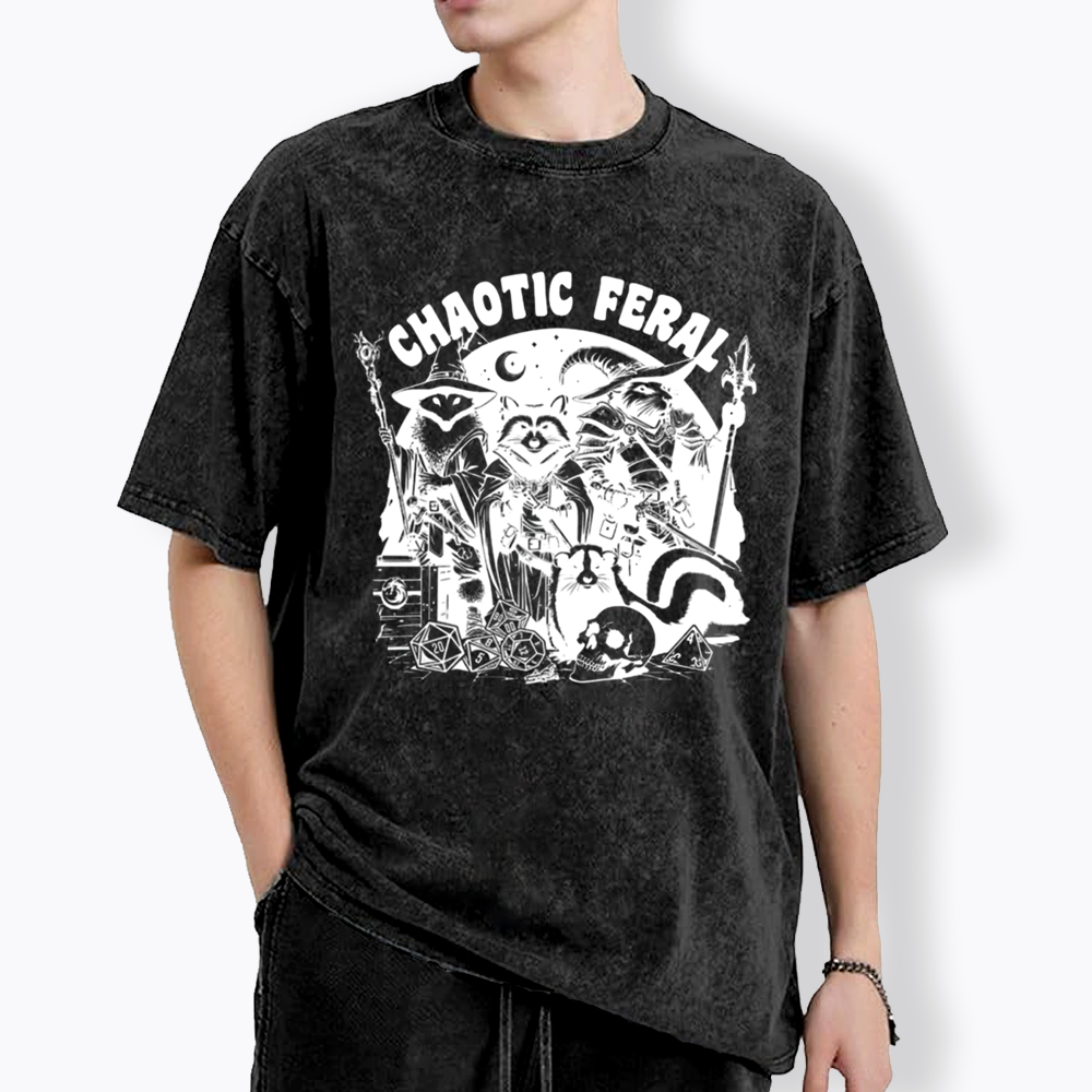 Chaotic Feral Washed T-Shirt
