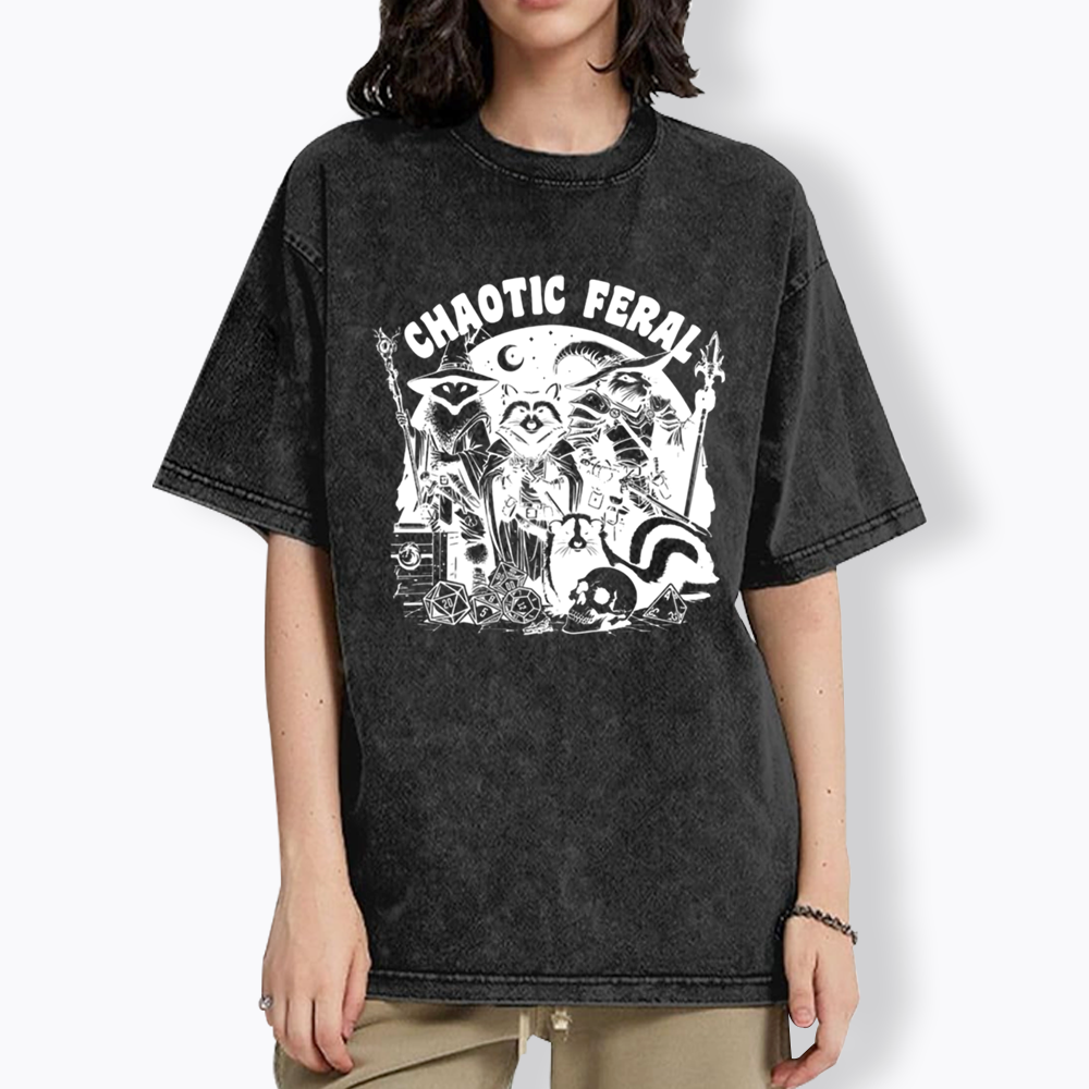 Chaotic Feral Washed T-Shirt