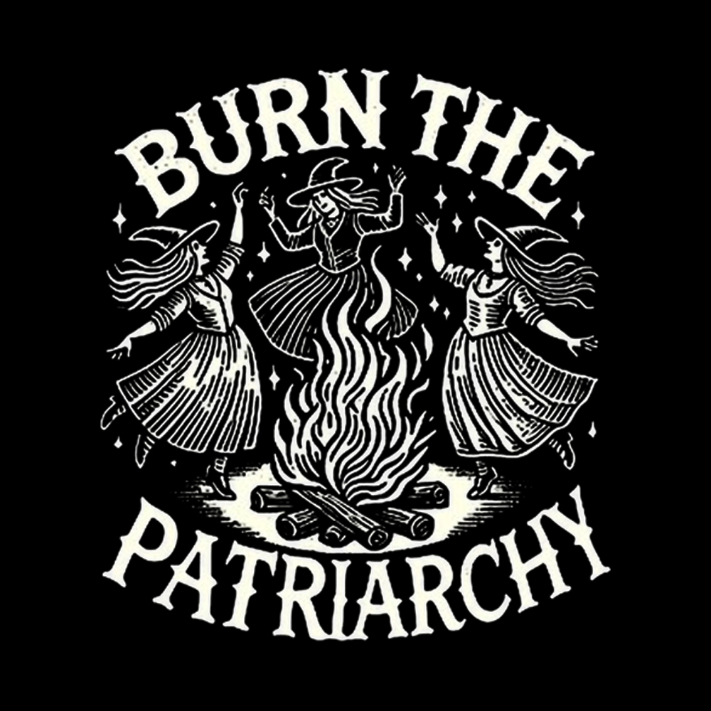 Witch art Burn the Patriarchy Washed T-Shirt