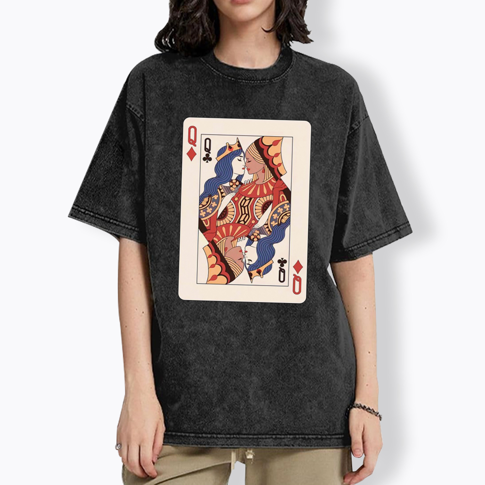 Queens Card Lover Washed T-Shirt