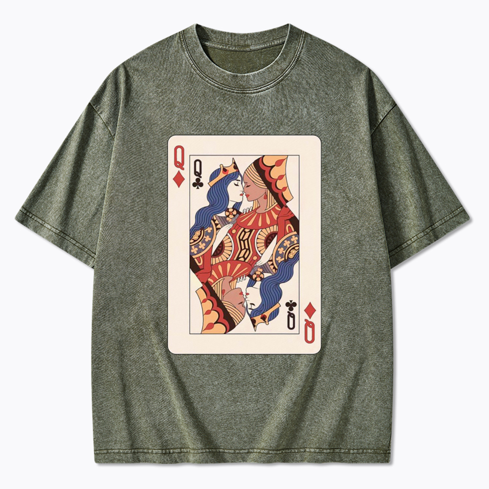 Queens Card Lover Washed T-Shirt