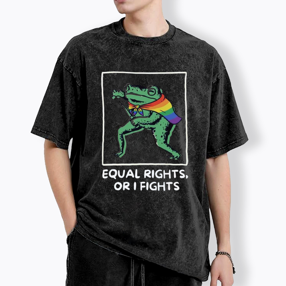 Equal Rights Frrog LGBTQ Pride Washed T-Shirt