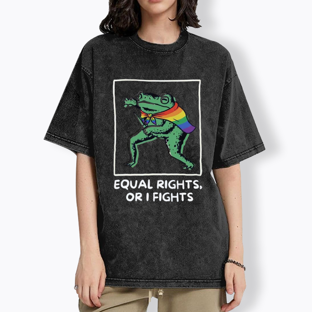 Equal Rights Frrog LGBTQ Pride Washed T-Shirt