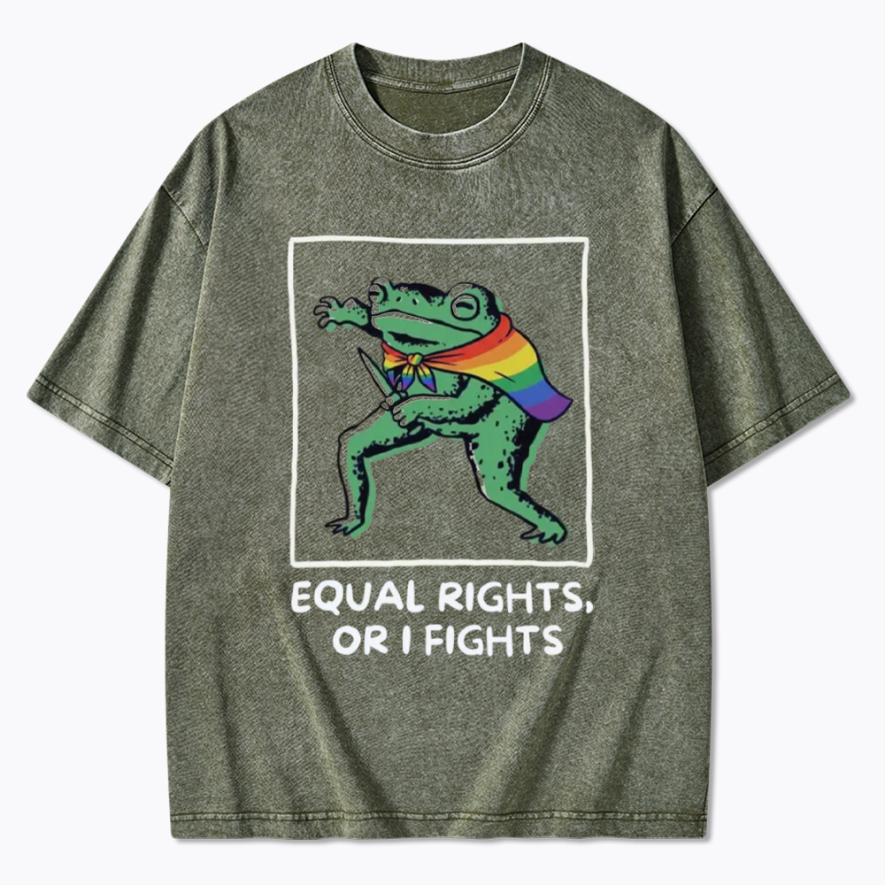 Equal Rights Frrog LGBTQ Pride Washed T-Shirt