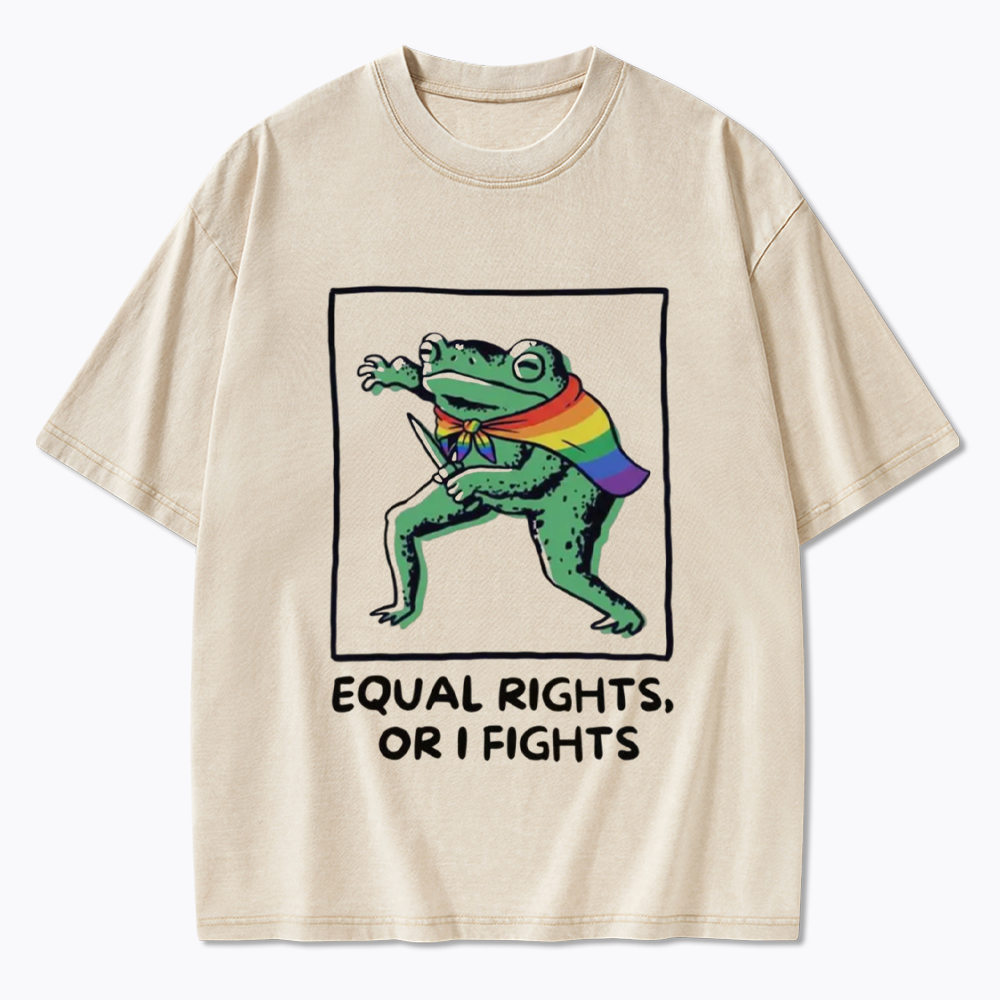 Equal Rights Frrog LGBTQ Pride Washed T-Shirt