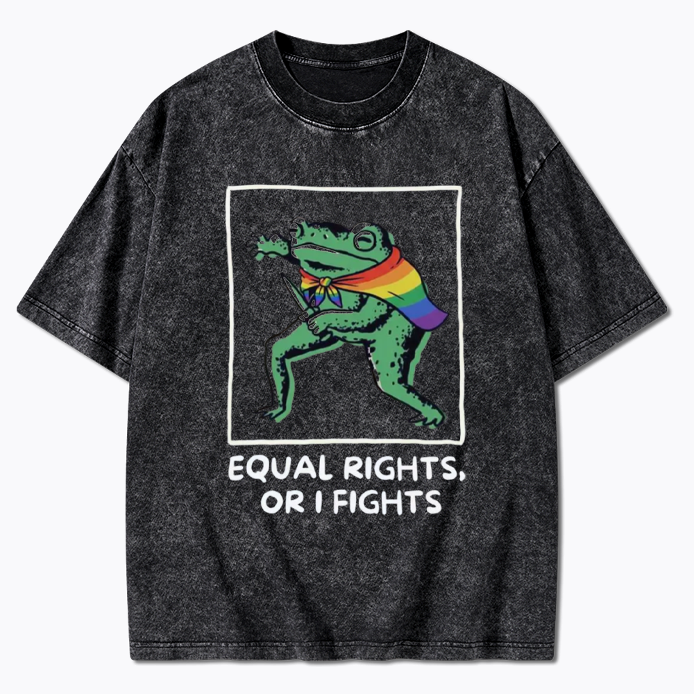 Equal Rights Frrog LGBTQ Pride Washed T-Shirt