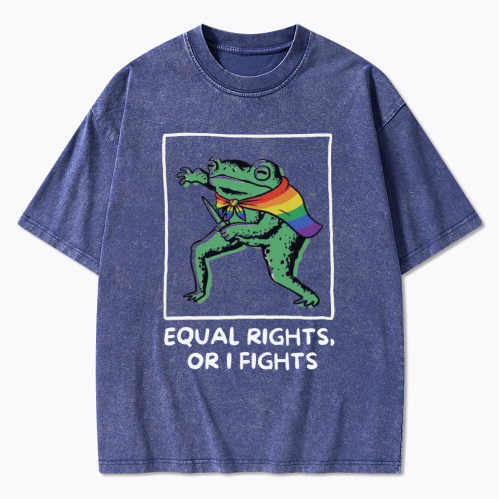 Equal Rights Frrog LGBTQ Pride Washed T-Shirt