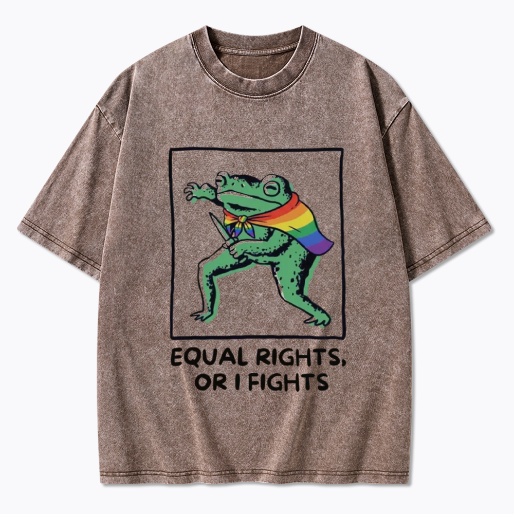 Equal Rights Frrog LGBTQ Pride Washed T-Shirt