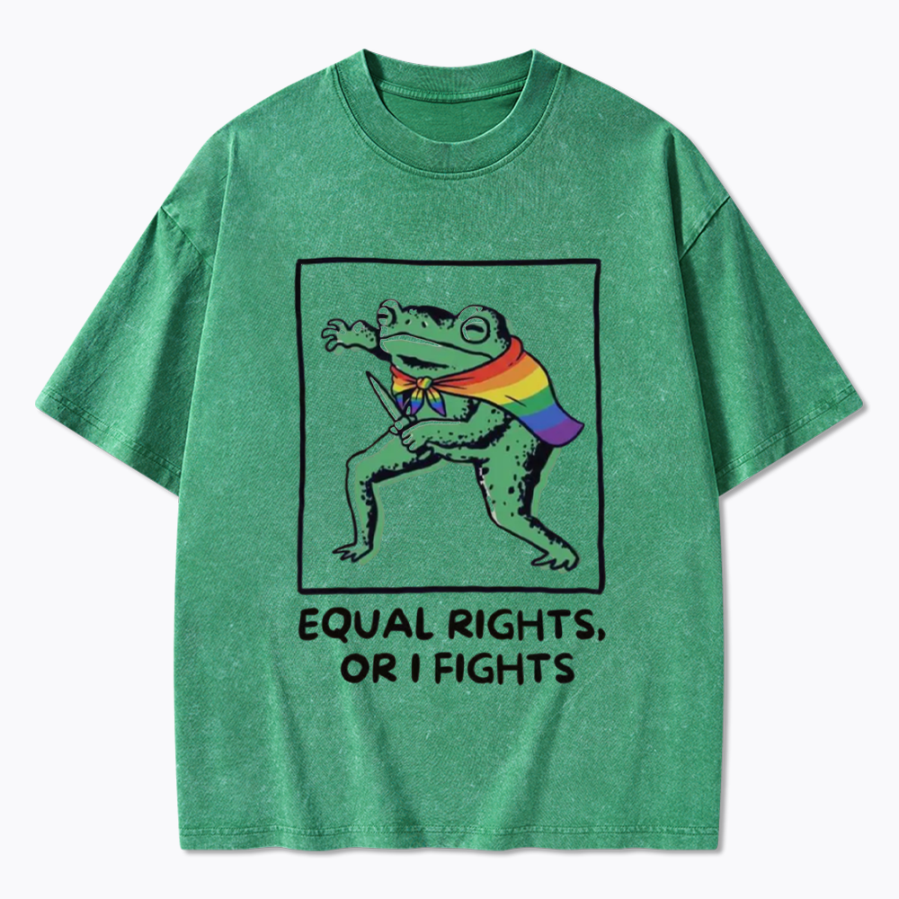 Equal Rights Frrog LGBTQ Pride Washed T-Shirt