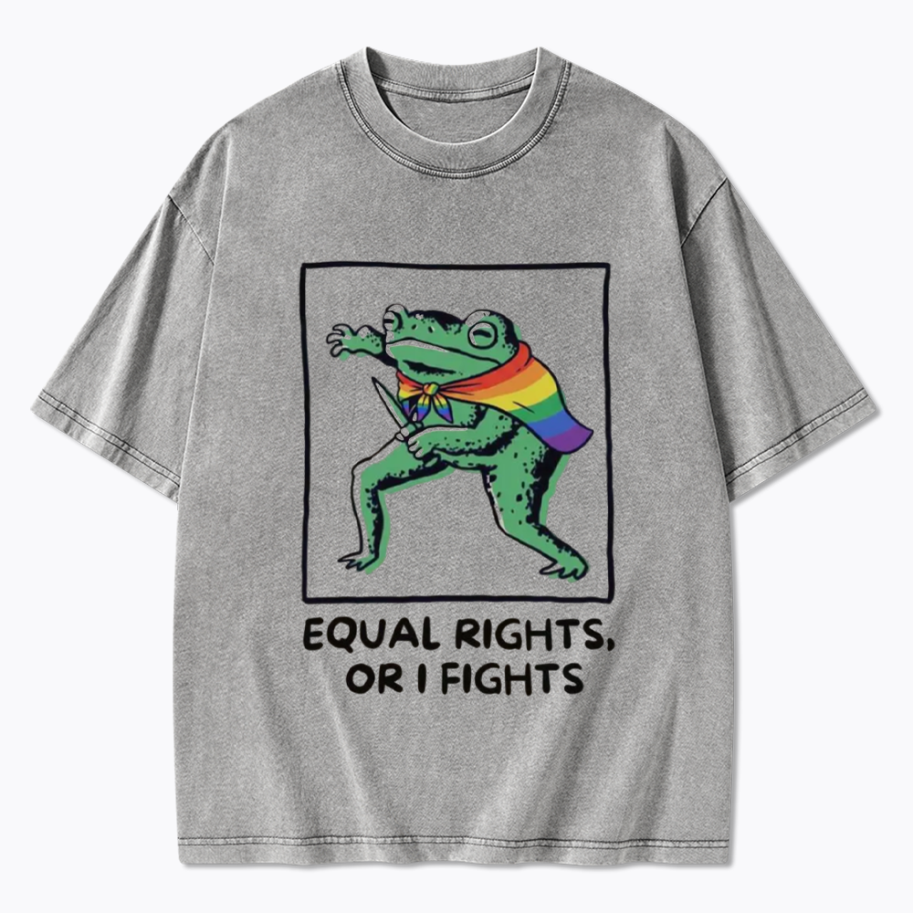 Equal Rights Frrog LGBTQ Pride Washed T-Shirt