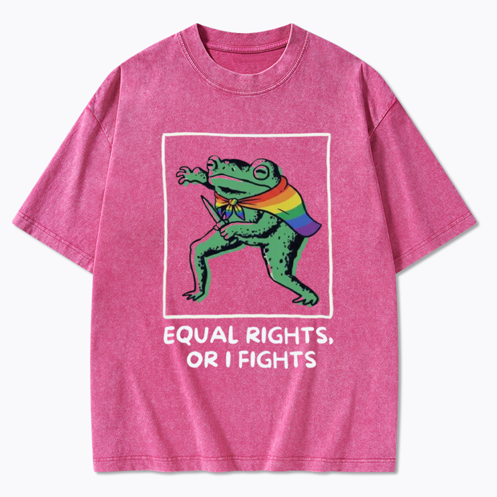 Equal Rights Frrog LGBTQ Pride Washed T-Shirt