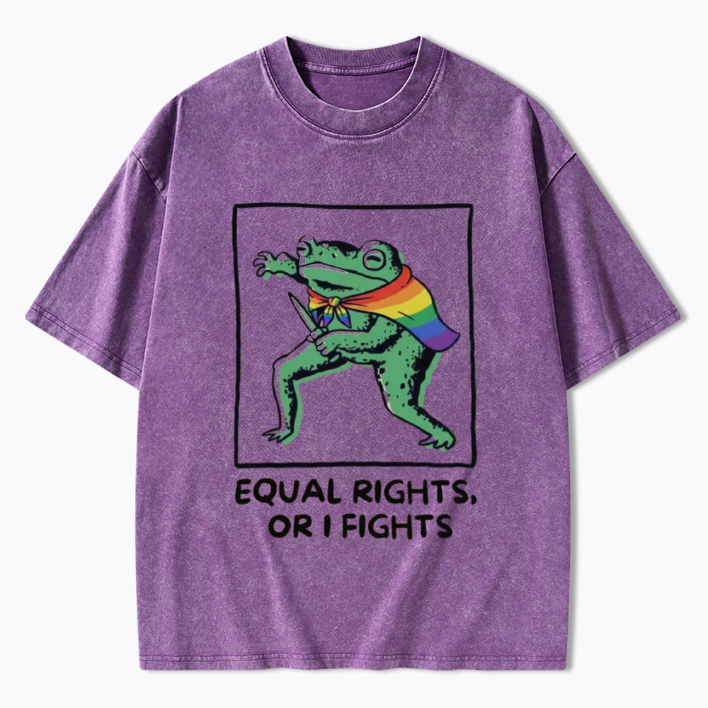 Equal Rights Frrog LGBTQ Pride Washed T-Shirt