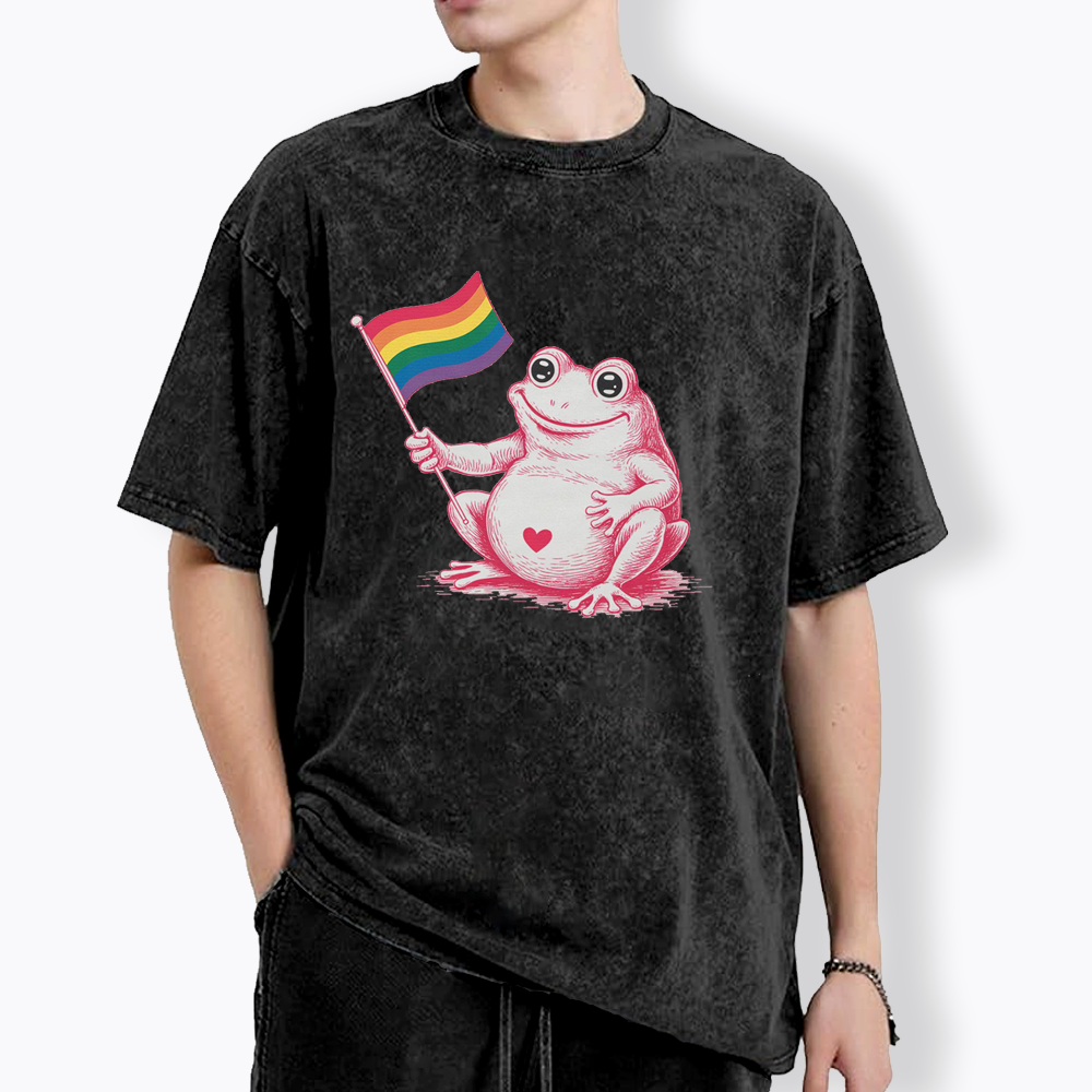 Rainbow Graphic Washed T-Shirt