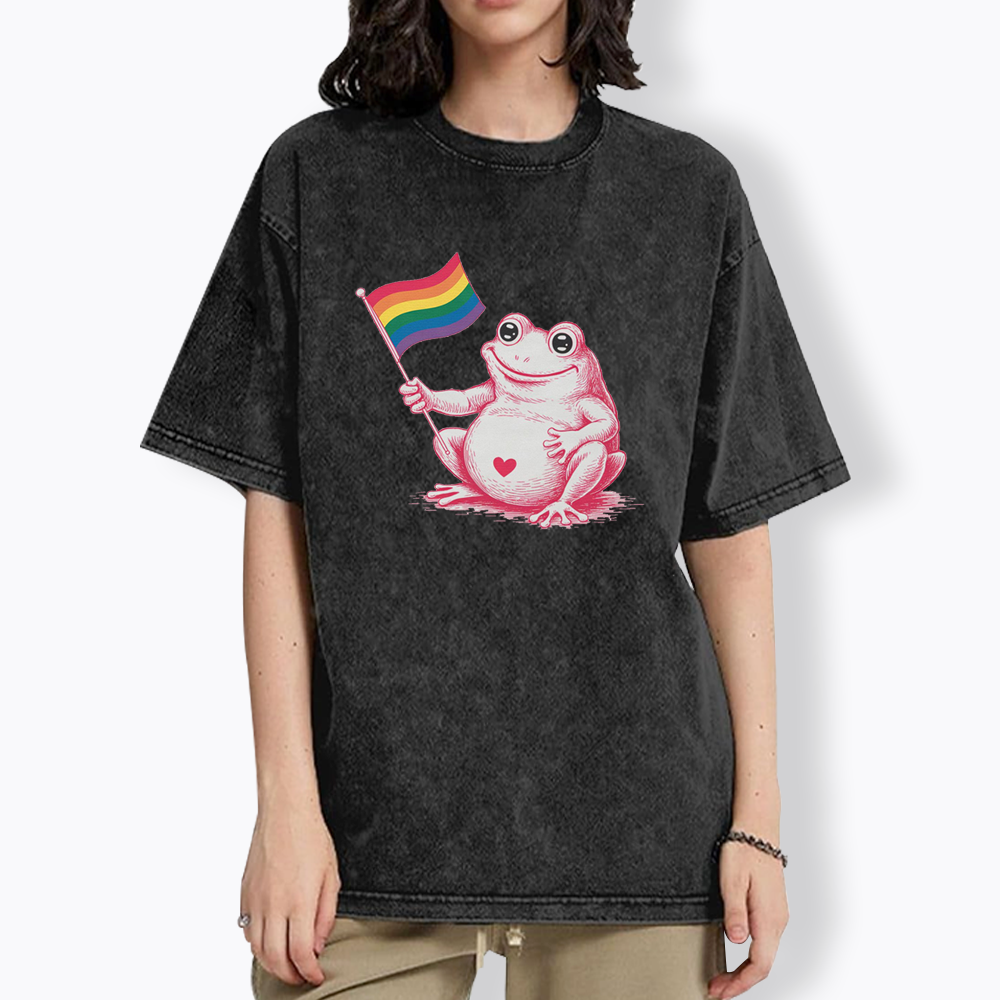 Rainbow Graphic Washed T-Shirt