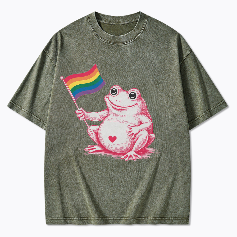 Rainbow Graphic Washed T-Shirt