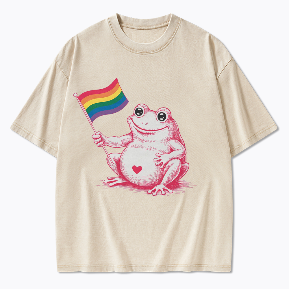 Rainbow Graphic Washed T-Shirt