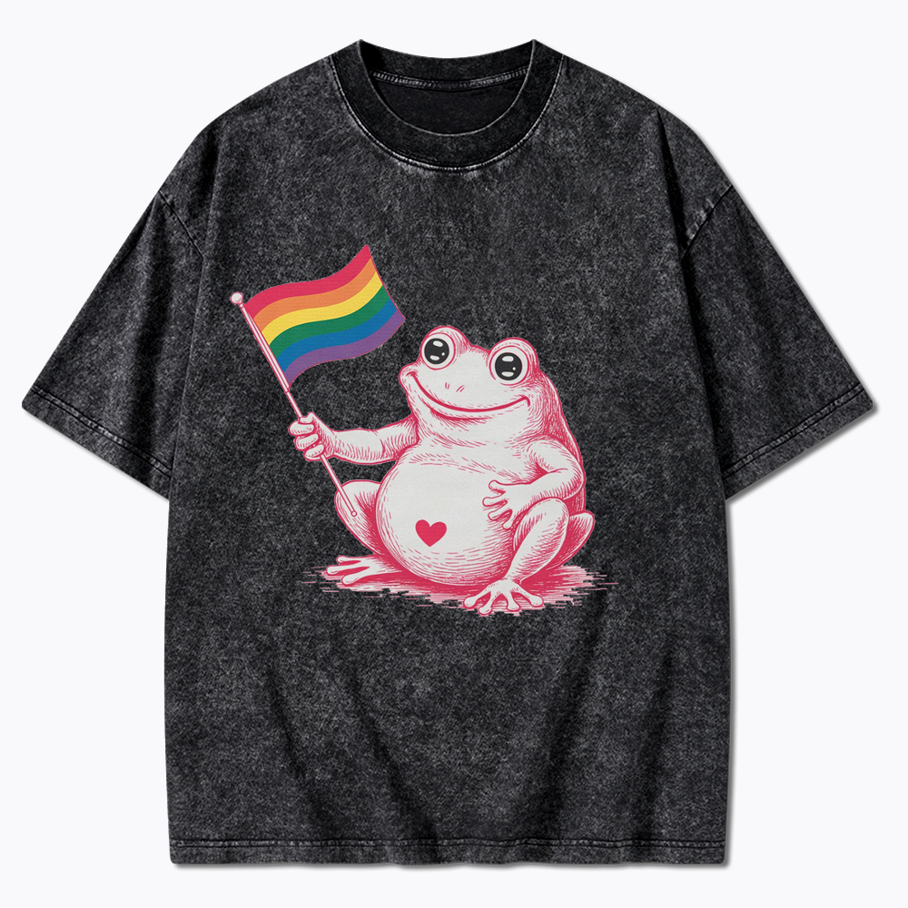 Rainbow Graphic Washed T-Shirt
