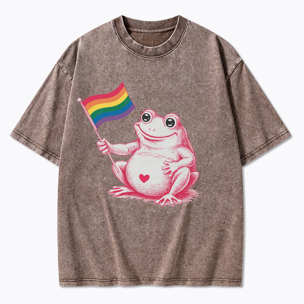Rainbow Graphic Washed T-Shirt