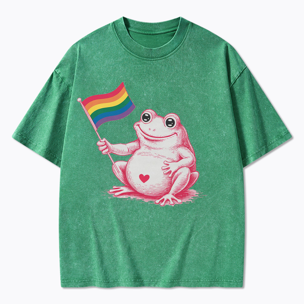 Rainbow Graphic Washed T-Shirt