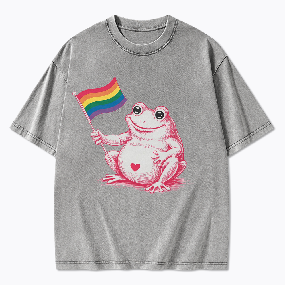 Rainbow Graphic Washed T-Shirt