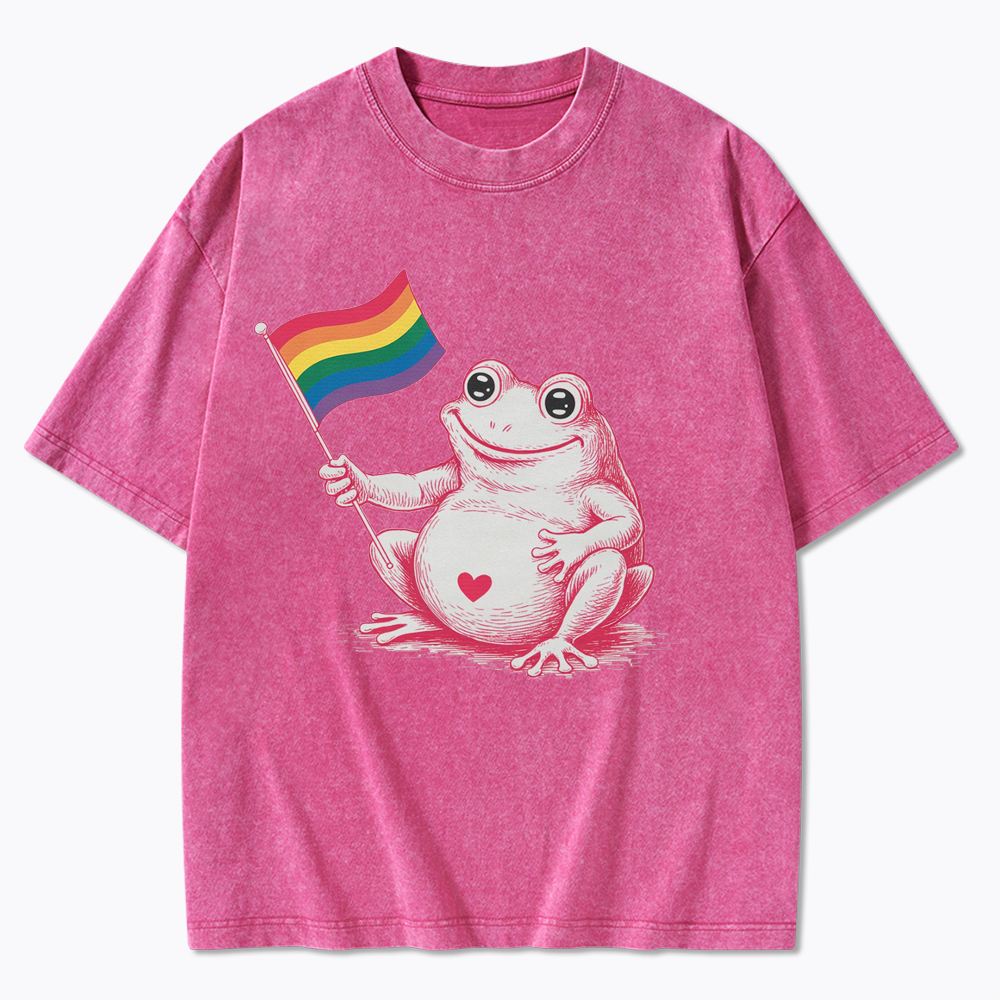 Rainbow Graphic Washed T-Shirt