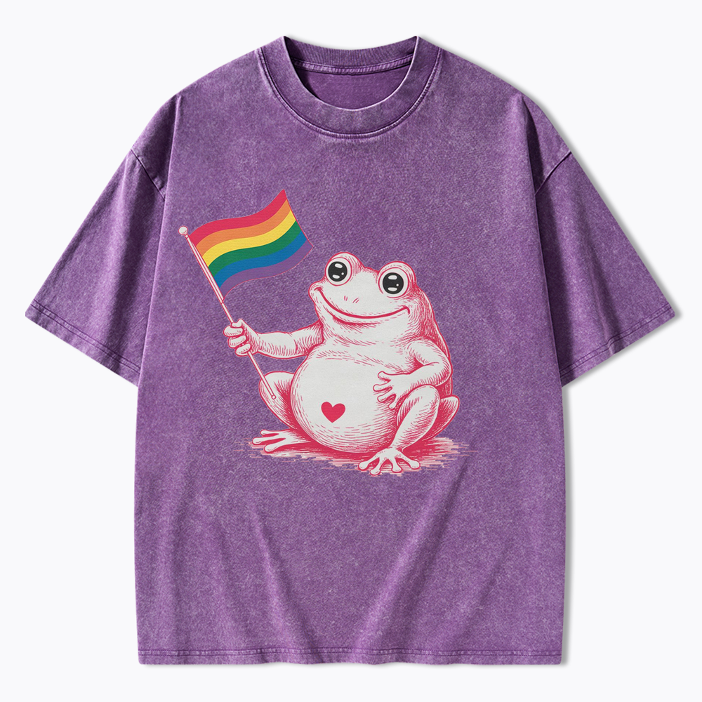 Rainbow Graphic Washed T-Shirt