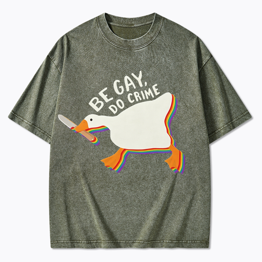 Be Gay Do Crime Goose Washed T-Shirt