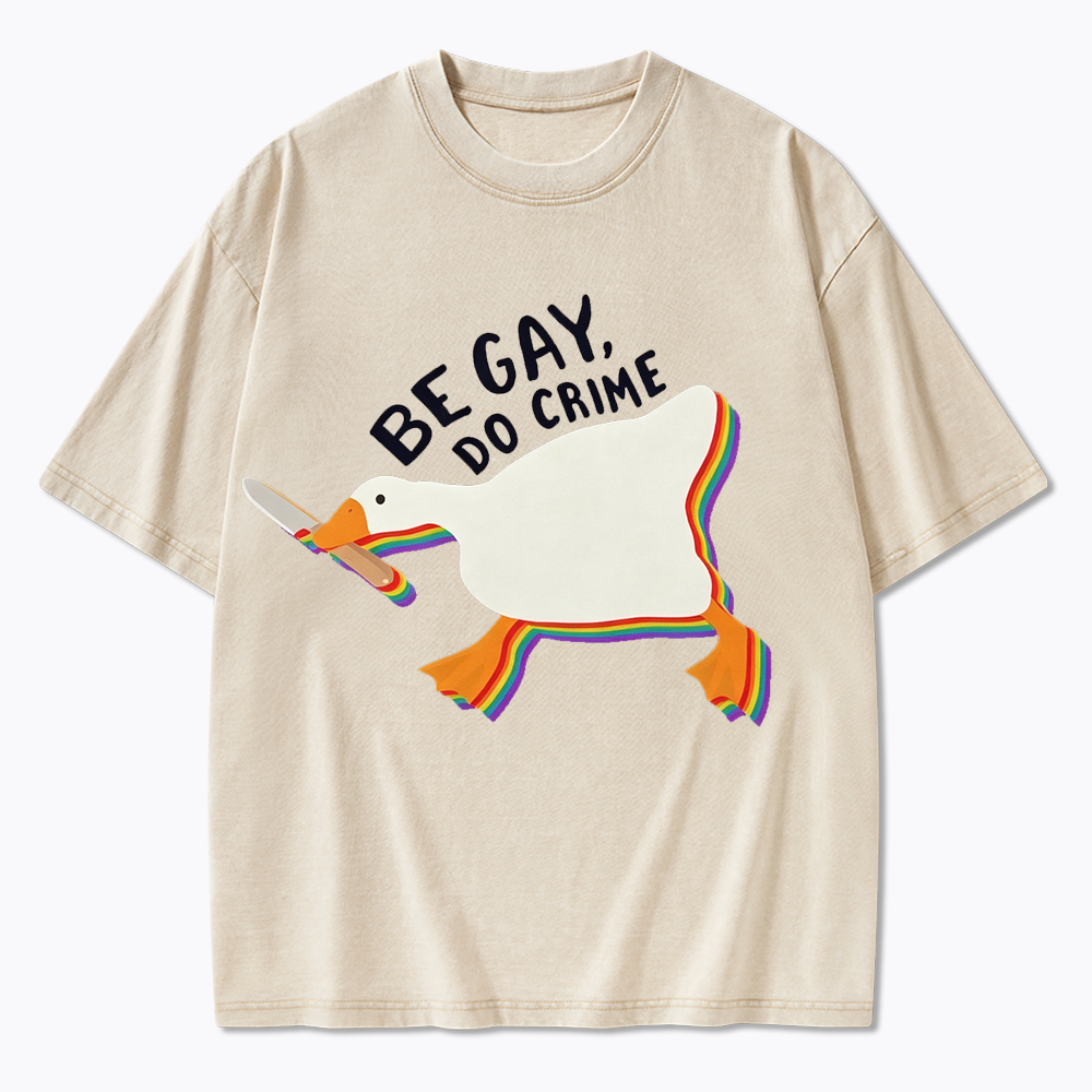 Be Gay Do Crime Goose Washed T-Shirt