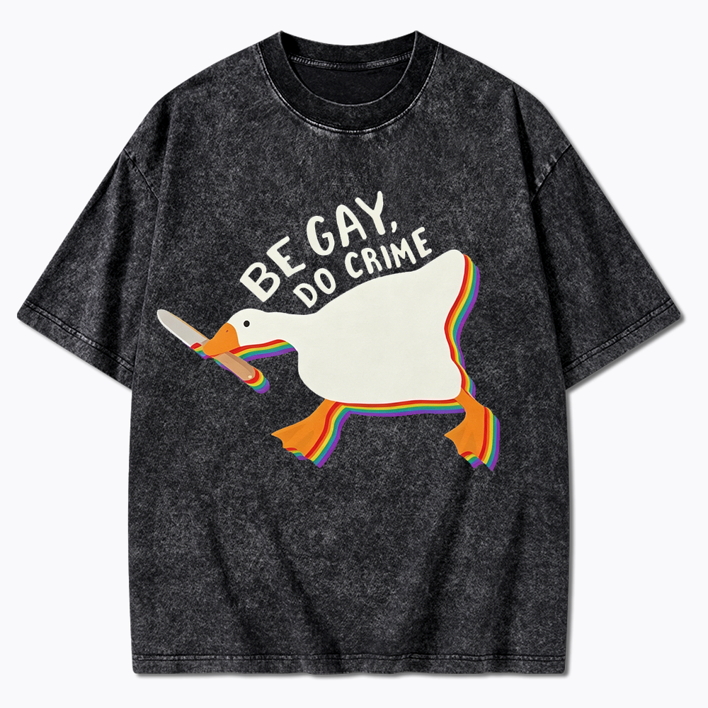 Be Gay Do Crime Goose Washed T-Shirt