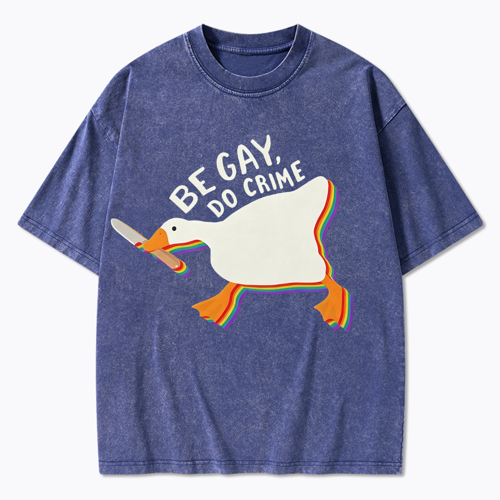 Be Gay Do Crime Goose Washed T-Shirt