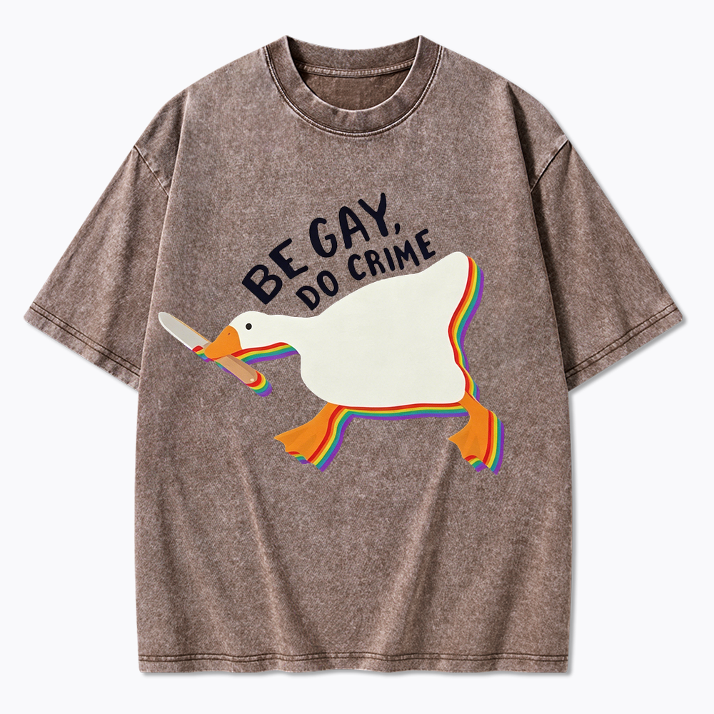 Be Gay Do Crime Goose Washed T-Shirt