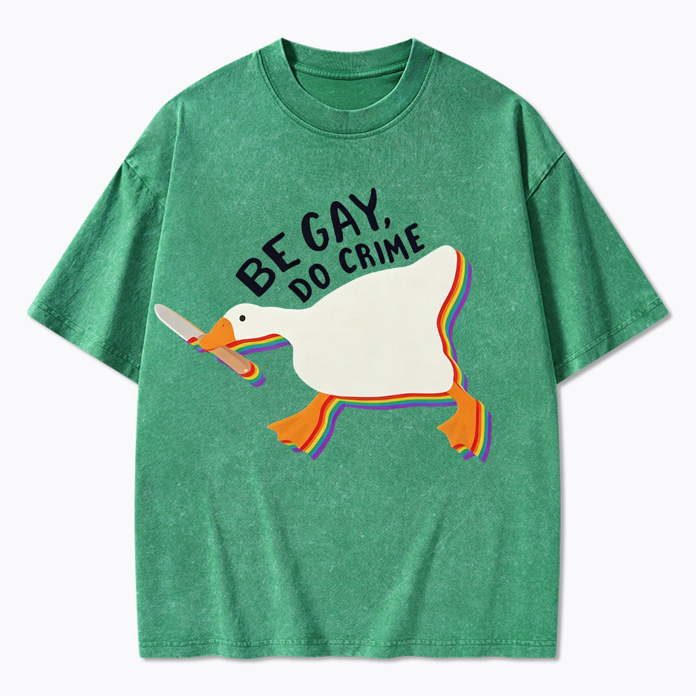 Be Gay Do Crime Goose Washed T-Shirt