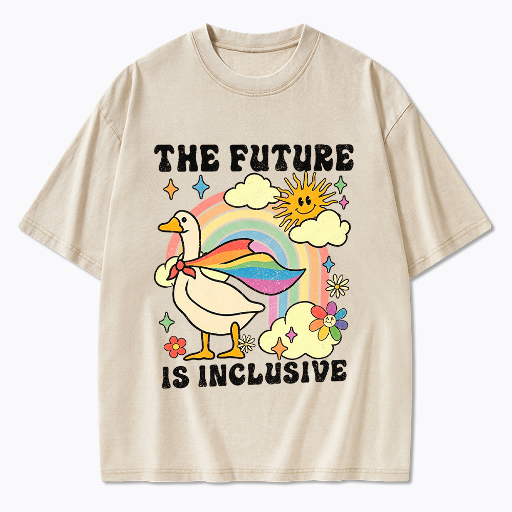 Love is love Pride Cute Goose Washed T-Shirt