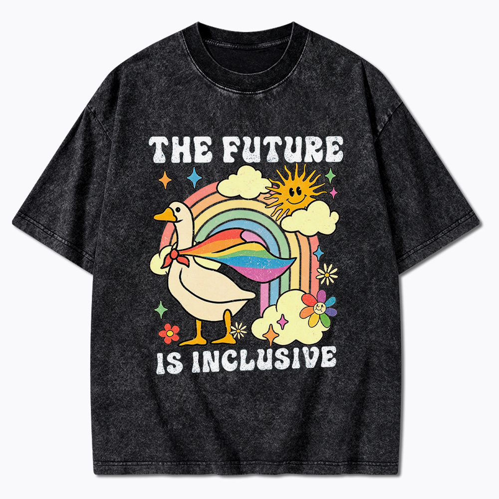 Love is love Pride Cute Goose Washed T-Shirt