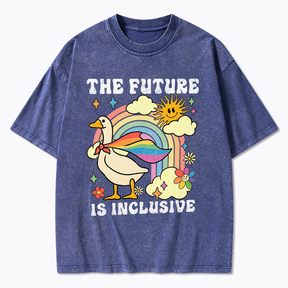 Love is love Pride Cute Goose Washed T-Shirt