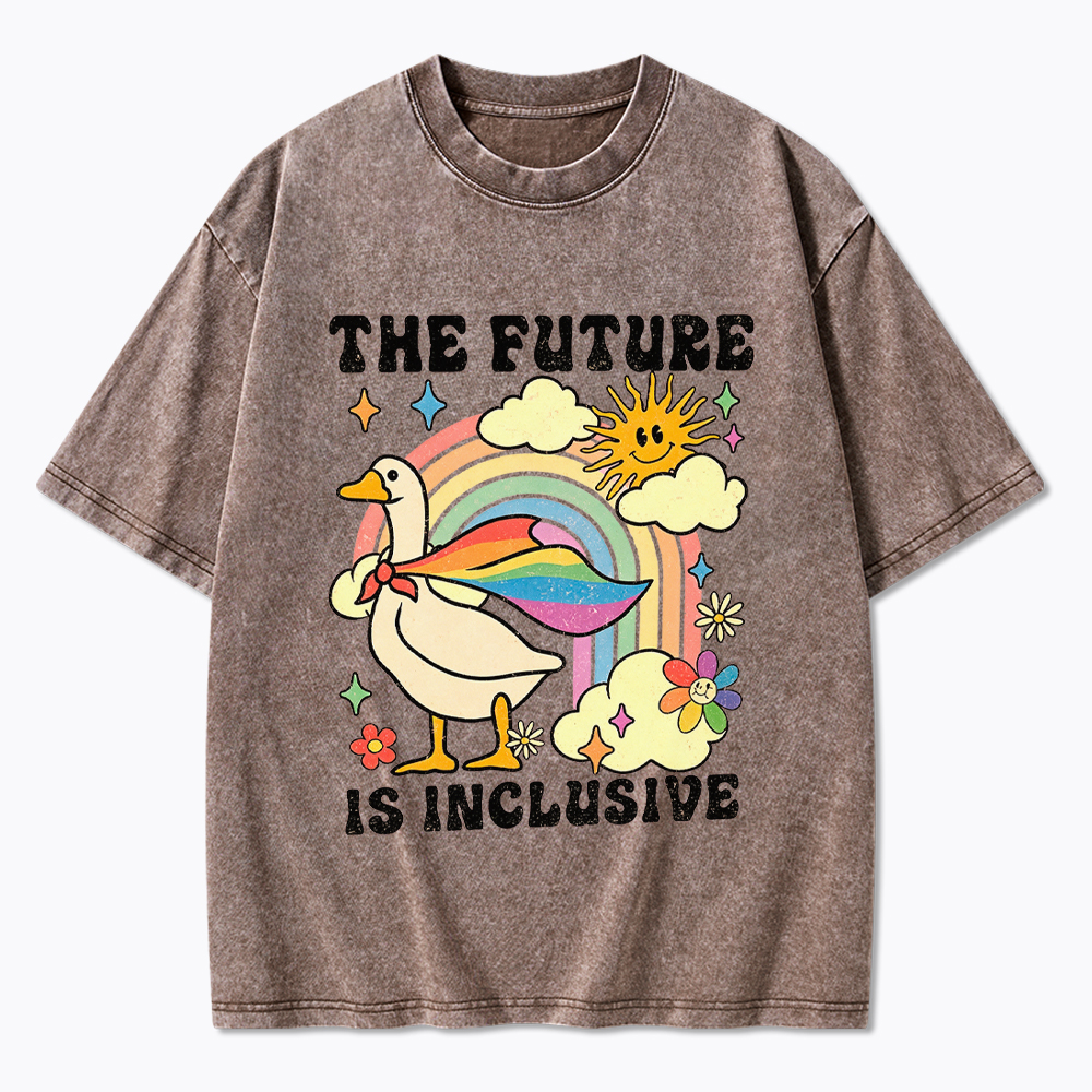 Love is love Pride Cute Goose Washed T-Shirt