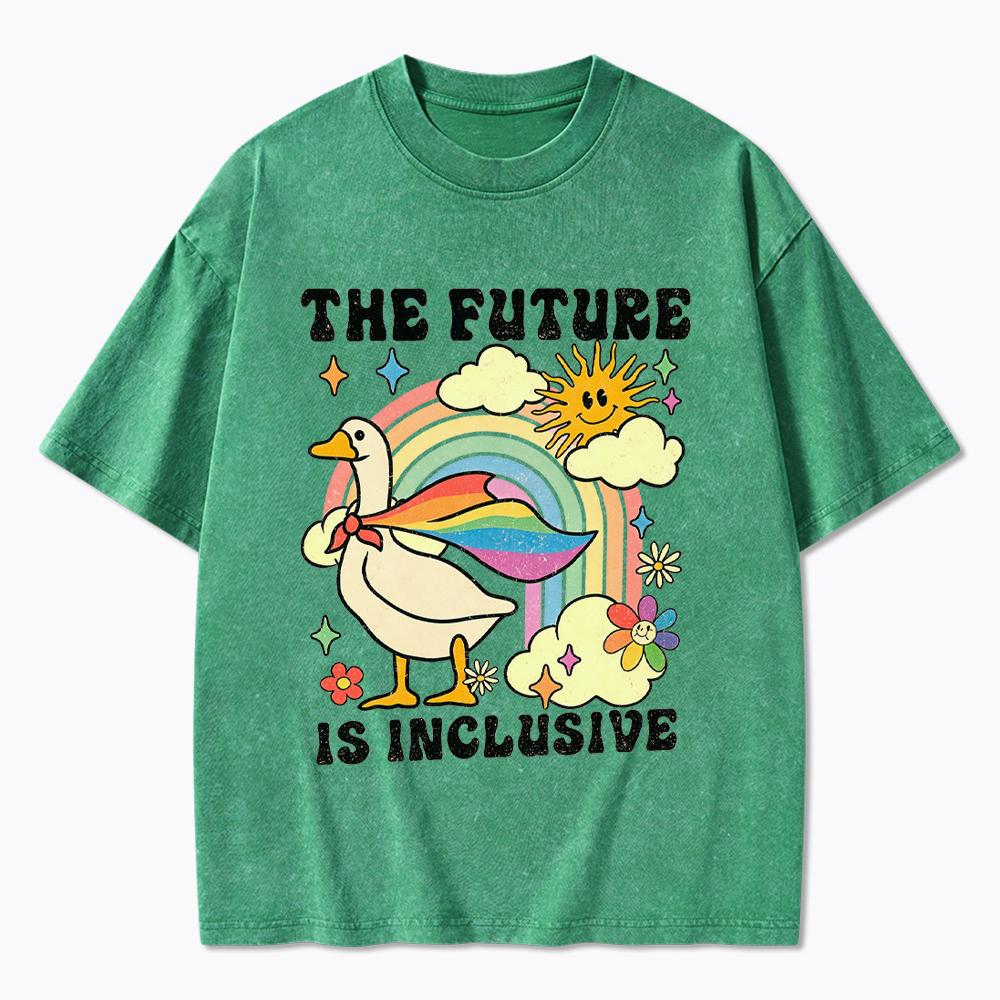 Love is love Pride Cute Goose Washed T-Shirt