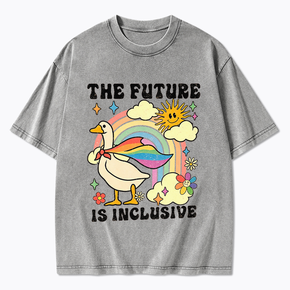 Love is love Pride Cute Goose Washed T-Shirt