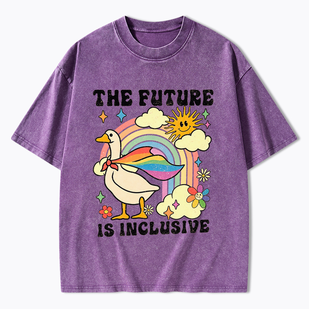 Love is love Pride Cute Goose Washed T-Shirt