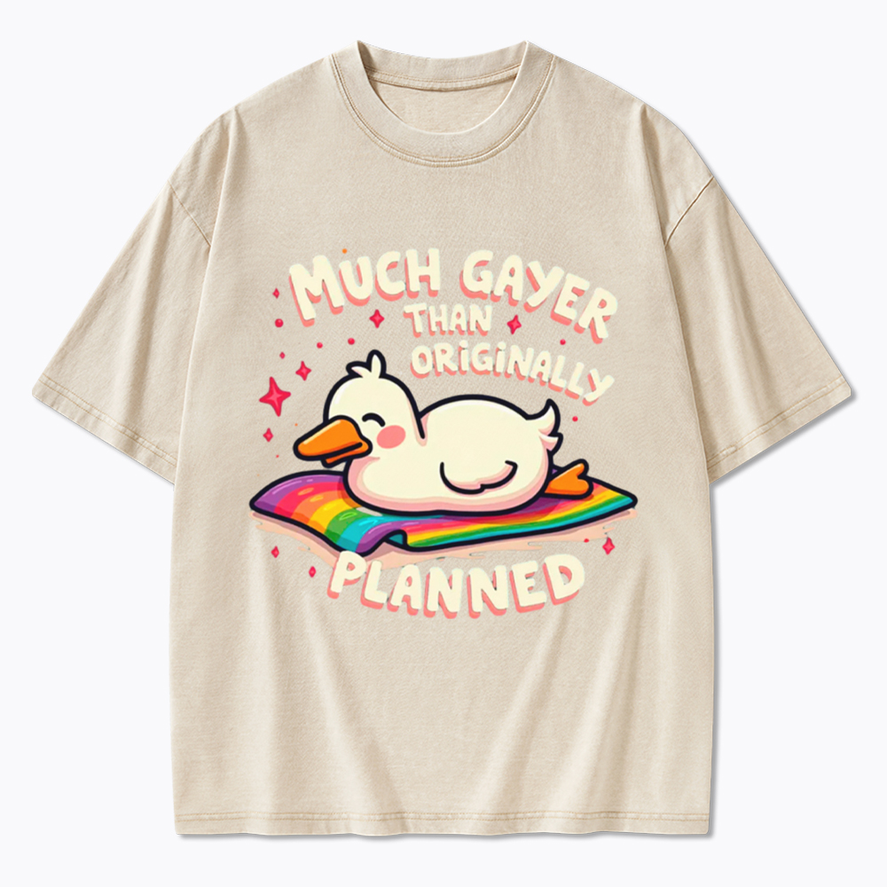 Much Gayer Than Originally Planned Washed T-Shirt