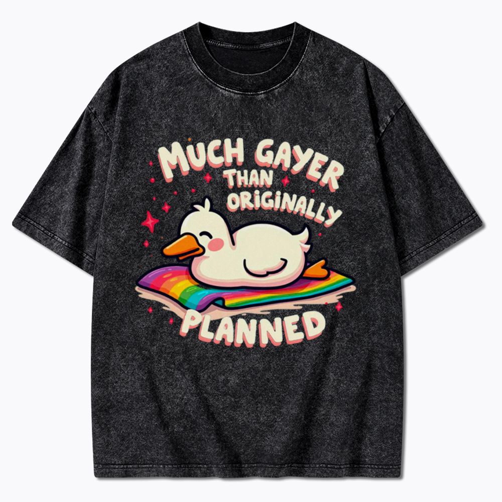 Much Gayer Than Originally Planned Washed T-Shirt
