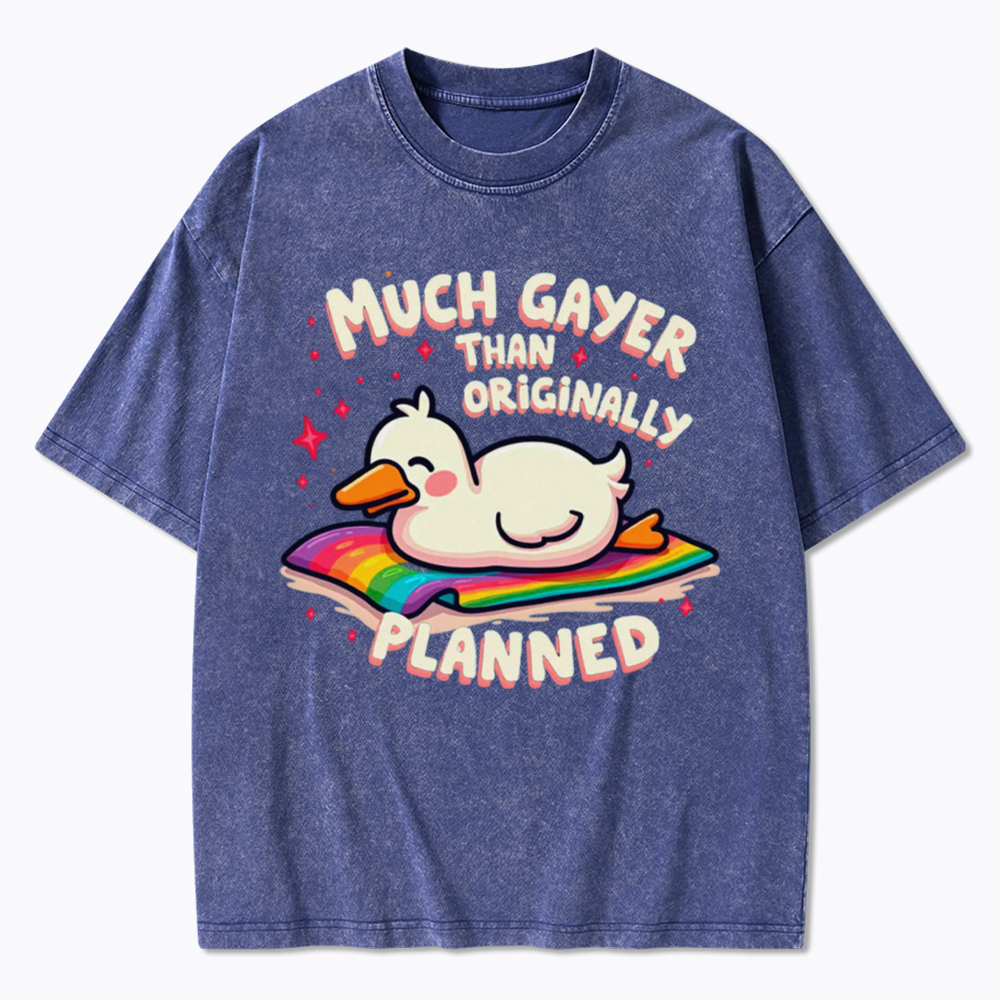 Much Gayer Than Originally Planned Washed T-Shirt