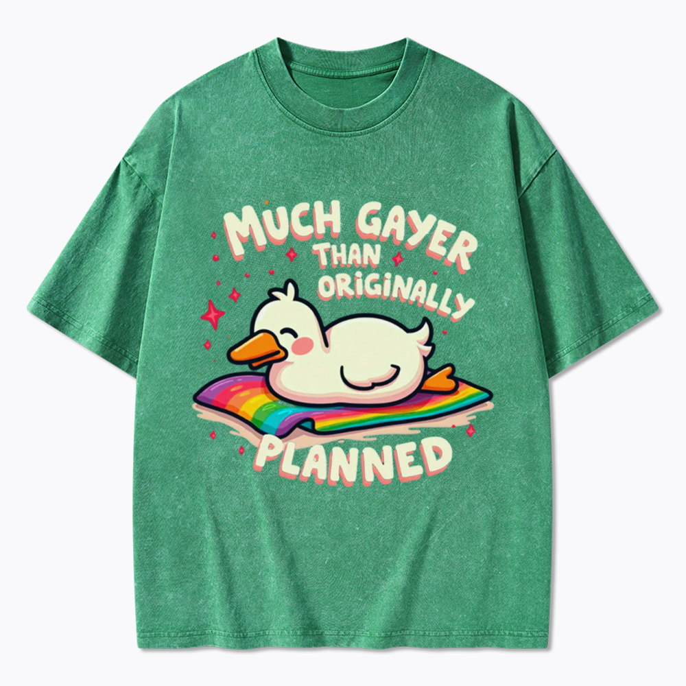 Much Gayer Than Originally Planned Washed T-Shirt