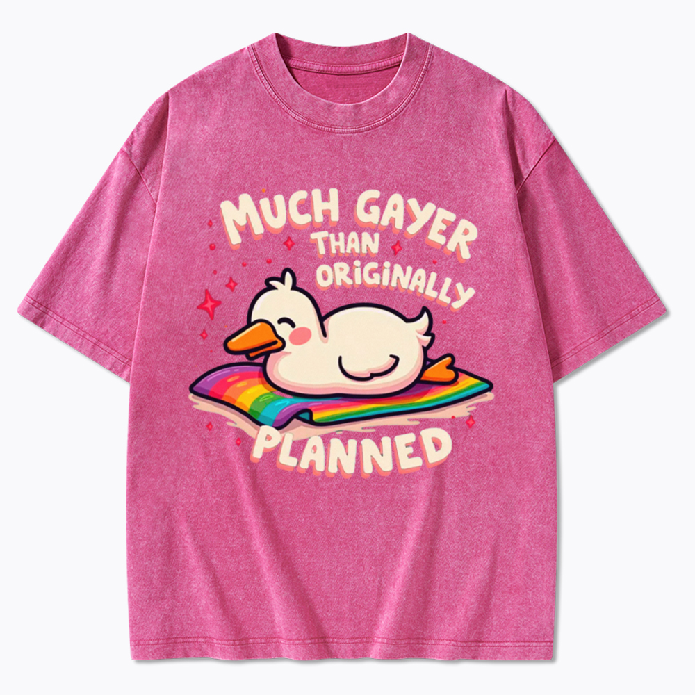Much Gayer Than Originally Planned Washed T-Shirt