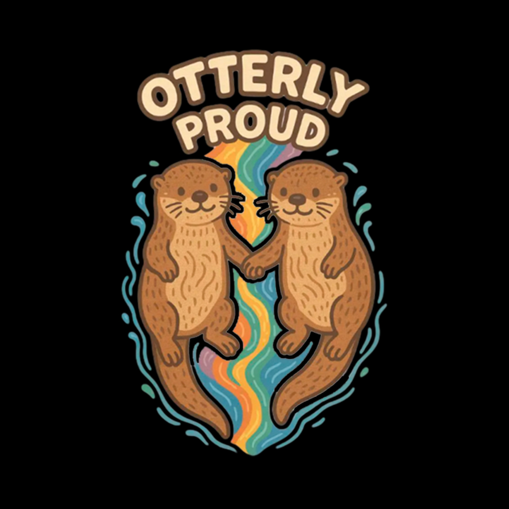 Cute Otter Gay Couple Washed T-Shirt