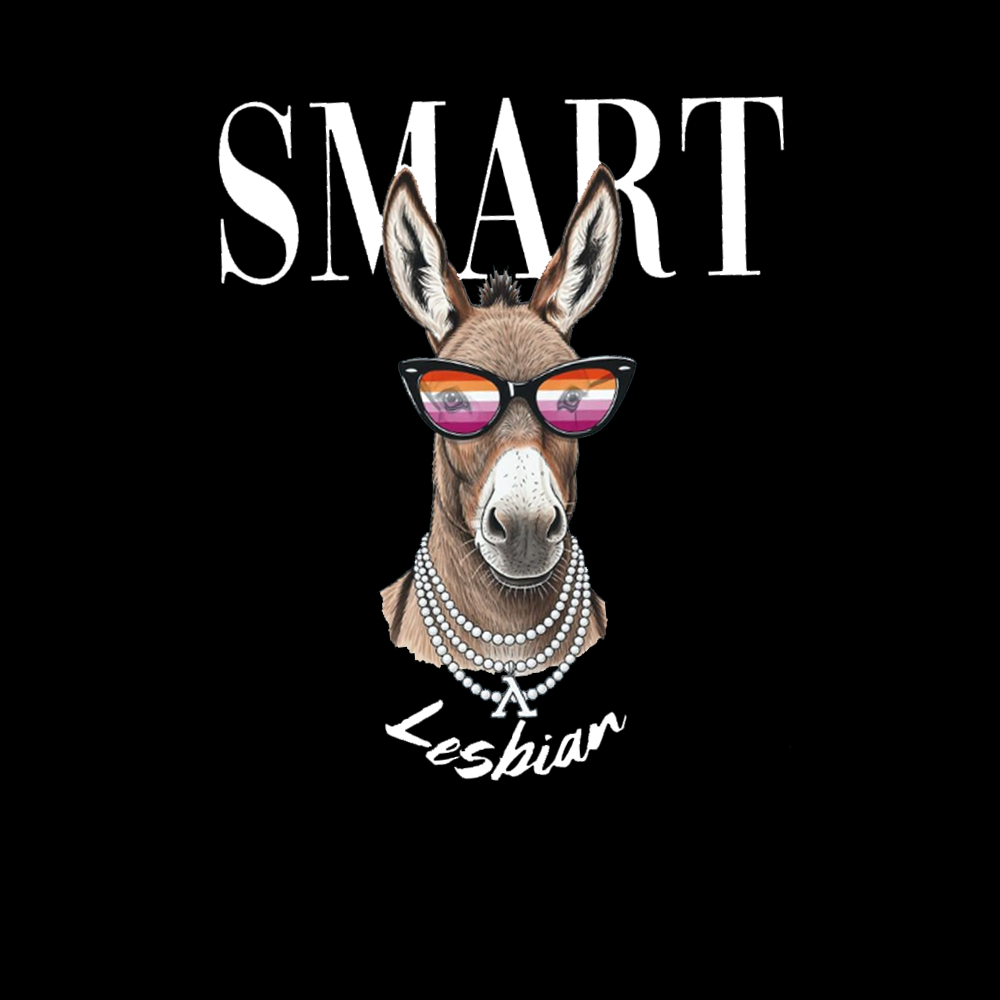 Smart Ass Lesbian Donkey Washed T-Shirt